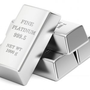 platinum bars, 3D rendering isolated on white background